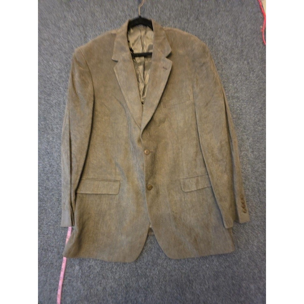 Andrew Fezza Blazer Sport Coat Mens 48L Brown Cotton Corduroy Long Jacket Casual